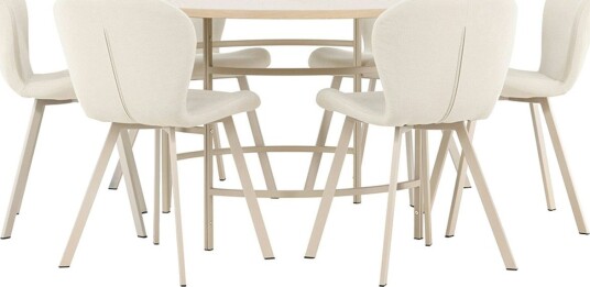 Spisegruppe Venture Home Copenhagen Ø140 cm med 6st Lilja Spisestoler