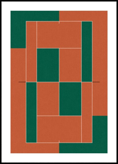Geometric Tennis Court Plakat / 50x70