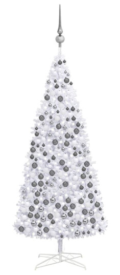 vidaXL Kunstig juletre med LED og kulesett 400 cm hvit