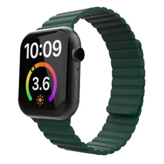 Lippa Apple Watch (38/40/SE/41mm) Magnetisk Silikonreim - Mørk Grønn Lippa Apple Watch (38/40/SE/41mm) Magnetisk Silikonreim - Mørk Grønn