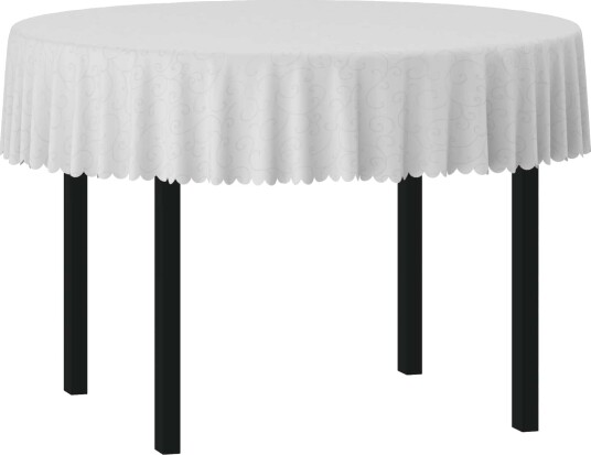 vidaXL Bordduk 5 stk. Rund Hvit Ø 160 cm