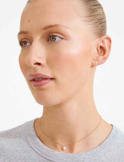 Pilgrim Evena Gift Set Necklace & Earstuds Gold Plated Gold ONE SIZE
