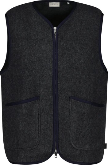Gant Fleece Vest   Grey   XXXL