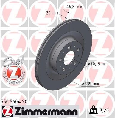 Bremseskive ZIMMERMANN 550.5604.20