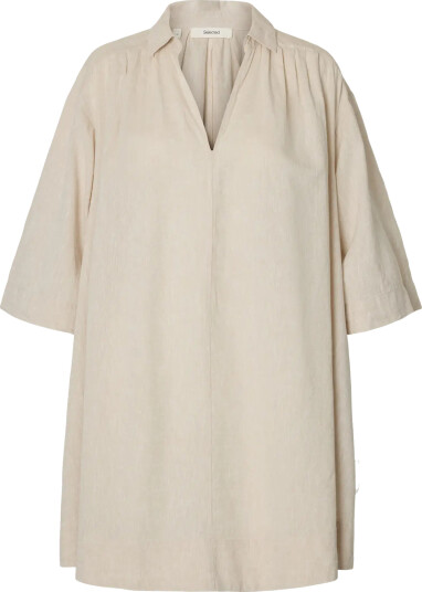 Selected Femme Luisa Talia Linen Blend Dress Beige 40