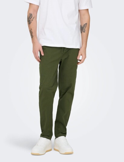 ONLY & SONS Onsreid Linus Tapered 0571 Slub Pant Green S