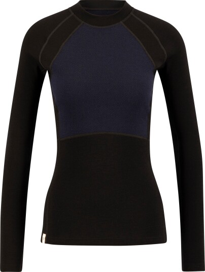 Ulvang Women's Peak Map Crew Baselayer Black/Navy Blue XL