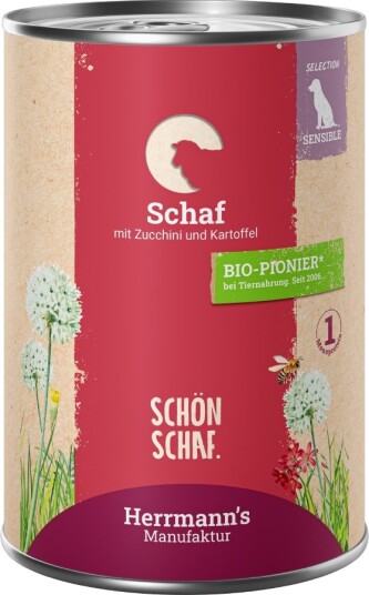 Herrmanns Våtfôr Herrmann'S Meny Sensitive Økologisk Sau Med Økologisk Squash & Økologiske Poteter 24 X 400 G