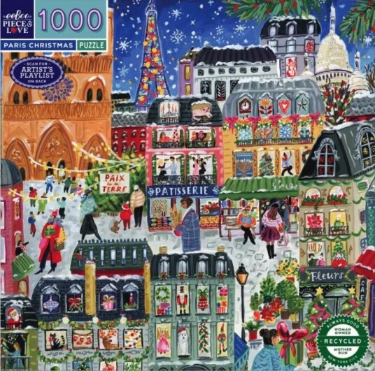 eeboo Puslespil   1000 Brikker   Paris i Julelys