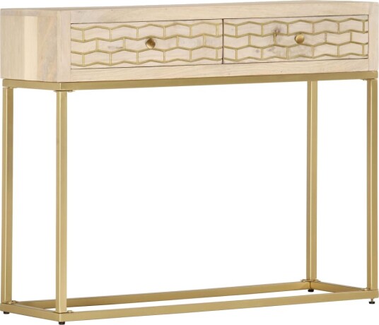vidaXL Konsollbord gull 90x30x75 cm heltre mango