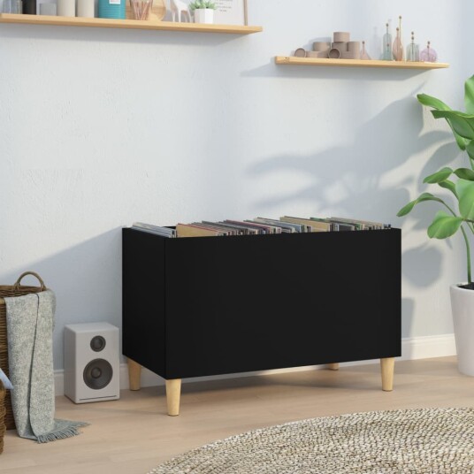 Hifi benk svart 74,5x38x48 cm konstruert tre