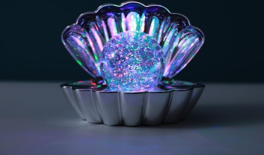 iTotal Coquillage Bordlampe   17,6 x 12,6 x 14,6 cm   S??lv