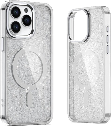 Hurtel Glitteretui MagSafe for iPhone 16 Pro - hvit med Glitter