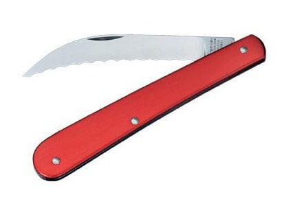 Baker's knife Lommekniv med bølgetannet knivblad Rød