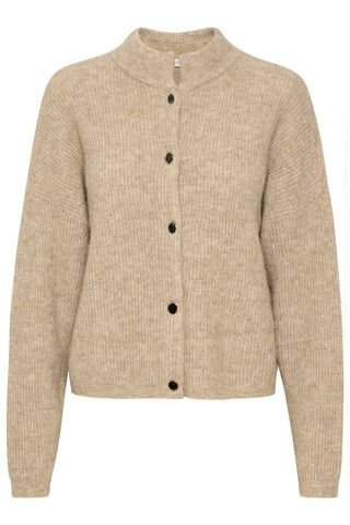 Gestuz AlphaGZ Short Cardigan - Warm Sand Melange XS Gestuz AlphaGZ Short Cardigan - Warm Sand Melange XS
