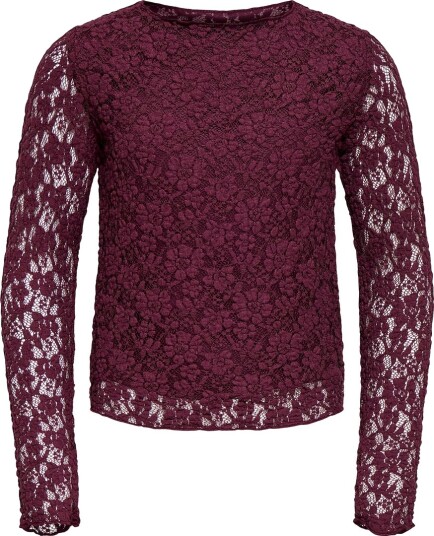 Kids Only Genser KogLeika Lace Noos Fig Kids Only 9 10 år (134 140) Genser Bordeaux