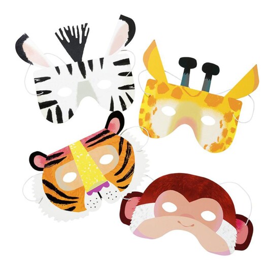 Talking Tables Party Animals Pappmasker Barn  8-pakning