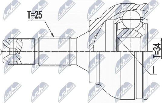 Nty Drivknute drivaksel NTY NPZ PE 034