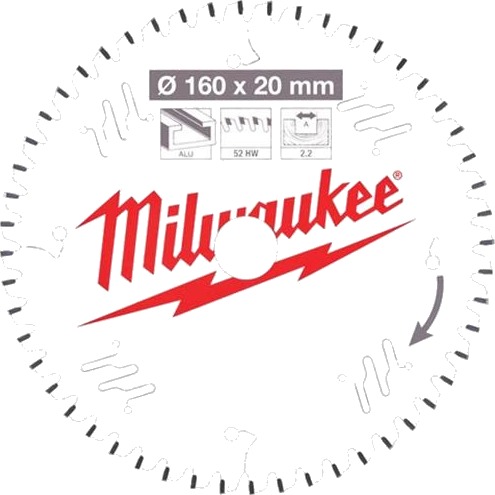 Kappeskive Til Metall Milwaukee 4932471292  160X20x2,2 Mm  Z52  -5°