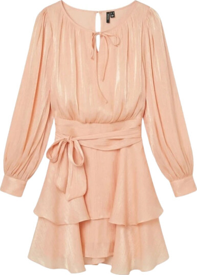 Vero Moda Elisa Long Sleeve Detail Short Dress Oransje XL