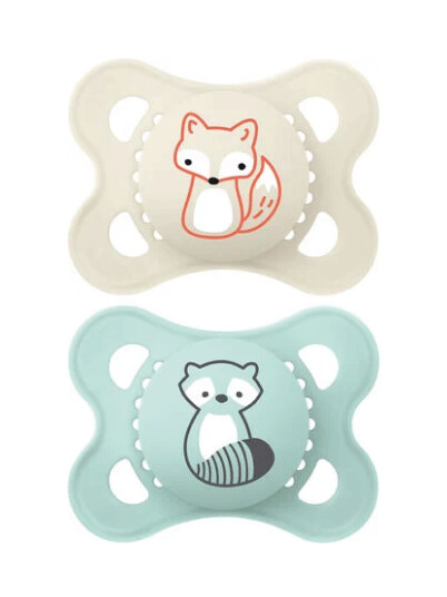 MAM Original Silk Teat narresmokk 0–6 mnd blå 2 stk. MAM Original Silk Teat narresmokk 0–6 mnd blå 2 stk.