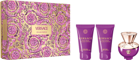 Versace Pour Femme Dylan Purple Gavesett med Eau de Parfum, Dusjgelé og Body Lotion 50 ml
