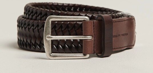 Tiger of Sweden Braidant Braided Belt Dark Brown