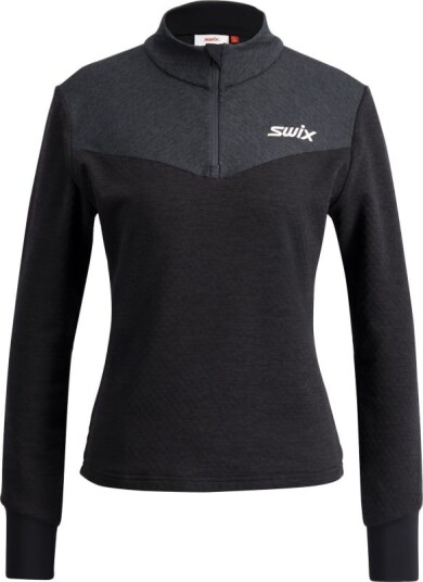 Swix Women's Dynamic Midlayer Half Zip XL, Black/Phantom