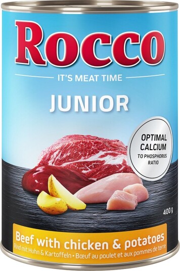 Rocco Våtfôr Junior Med & Poteter Kylling Storfe 12 X 400 G
