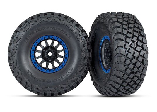 Traxxas 8474X Tires & Wheels Baja KR3/Method Race Black-Blue 2 Traxxas 8474X Tires & Wheels Baja KR3/Method Race Black-Blue 2