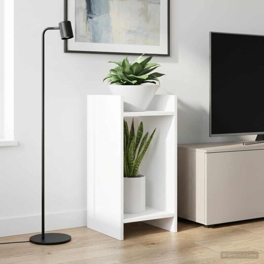 vidaXL Planteholder Hvit 30 x 30 x 60 cm Konstruert tre