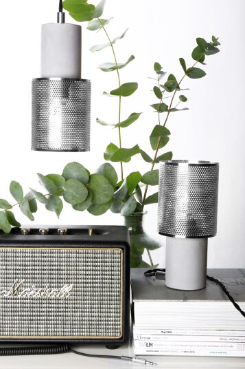 Globen Lighting Lampependel Mini Rumble, Betong-Krom