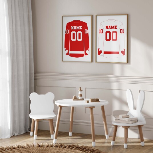 Personlig Plakat Hockeytrøye / Sett med 2