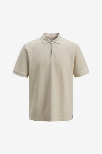 Jack & Jones Pologenser jjeAustin Zip Polo SS Grå Jack & Jones Pologenser jjeAustin Zip Polo SS Grå