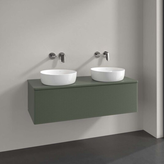 Villeroy & Boch Antao Servantskap med 1 skuff 120x50x36 cm m/lys Grønn Matt Villeroy & Boch Antao Servantskap med 1 skuff 120x50x36 cm m/lys Grønn Matt