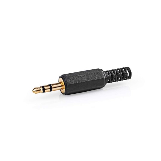 Nedis Audio Connector Rett Hann Gull Belagt Lodder Kabeltilførselsdiameter: 4.0 Mm PVC / Sort 25 Stk. Plastpose