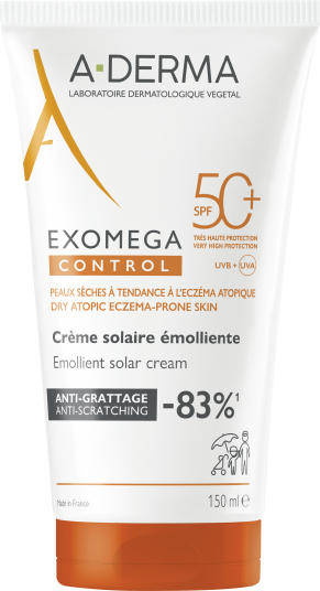 A-Derma Exomega Control SPF50+ Solkrem for sensitiv hud 150 ml