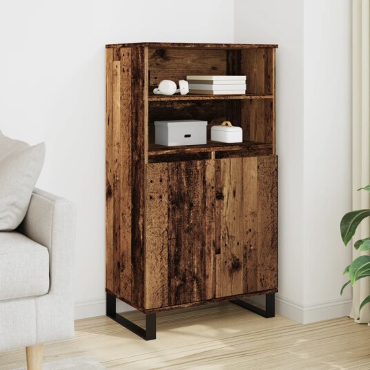  Highboard gammelt tre 60x36x110 cm konstruert tre 8721158445933