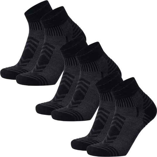 Danish Endurance Light Hiking Low Cut Socks 3 Pack   BLACK   39 42