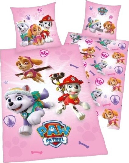 Paw Patrol Pink Sengetøj - 100 Procent Bomuld