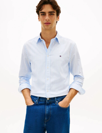 Tommy Hilfiger Flex Poplin Gingham Rf Shirt Blue S