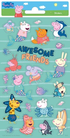 Peppa pig 22 stk glitrende klistremerker klistremerke gris