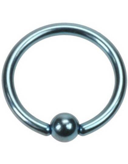Utgått Lys Blå Ball Closure Ring i Titan 8 x 12 mm med 3 mm kule