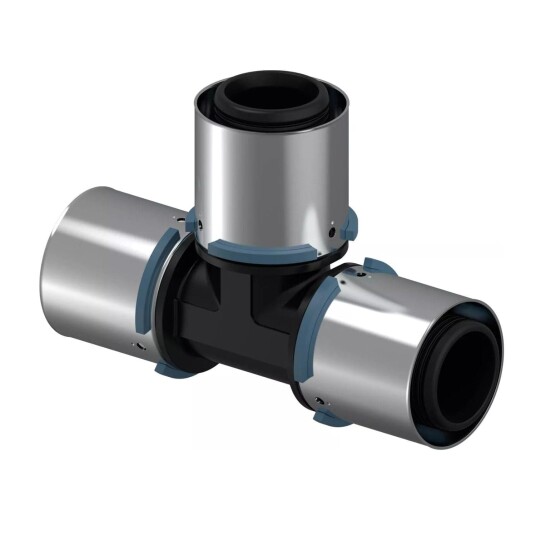 Uponor S-Press PPSU T-rør 40 x 40 x 40 mm med lekkasjeindikator Uponor S-Press PPSU T-rør 40 x 40 x 40 mm med lekkasjeindikator
