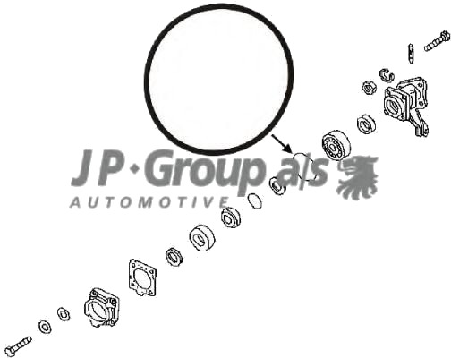 Akseltetningsring hjullager JP GROUP 8151250506