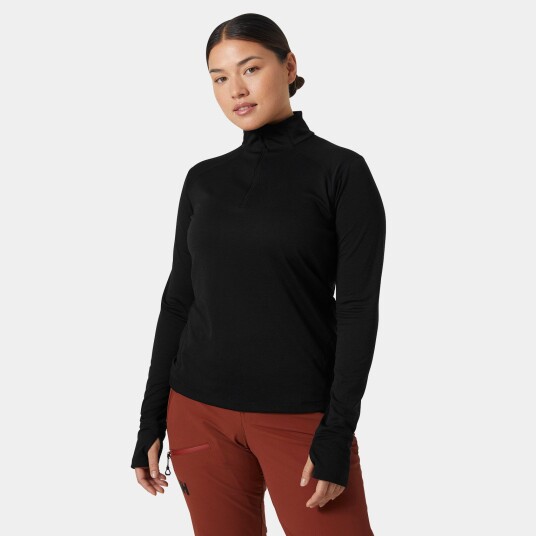Helly Hansen Dame Lifa® Tech Lite T skjorte Halv Glidelås Svart Xs