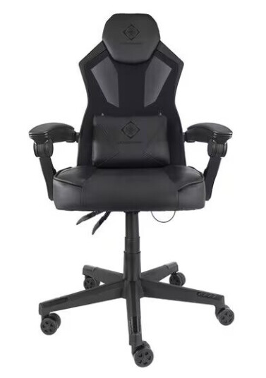 DELTACO GAMING GAM-086 - Spillestol - høy bakside - armlener - L-formet - roterende - maske, PU-belagt lær - svart DELTACO GAMING GAM-086 - Spillestol - høy bakside - armlener - L-formet - roterende - maske, PU-belagt lær - svart