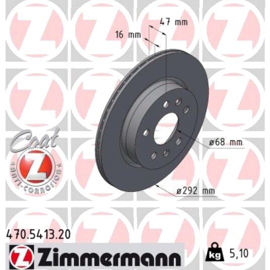 Bremseskive ZIMMERMANN 470.5413.20 Bremseskive ZIMMERMANN 470.5413.20