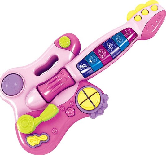 Huanger HE0502 Interaktiv Musikkgitar For Barn Pop Rock Blues 18 Mnd+ Rosa Huanger HE0502 Interaktiv Musikkgitar For Barn Pop Rock Blues 18 Mnd+ Rosa