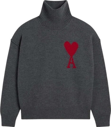 Ami Paris Dame Strikkevarer Grå 2XS, Ami Paris Dame Strikkevarer Grå 2XS,